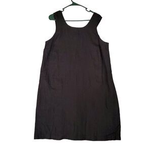 J. Jill Love Linen Women's Blue Sleeveless Back Button Pocket Dress Large